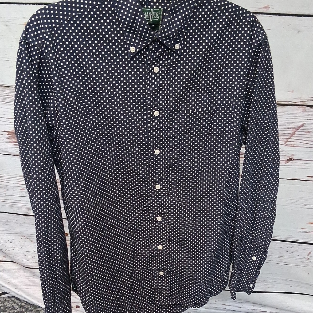 Gitman Bros Navy Polka Dot Men's Shirt
